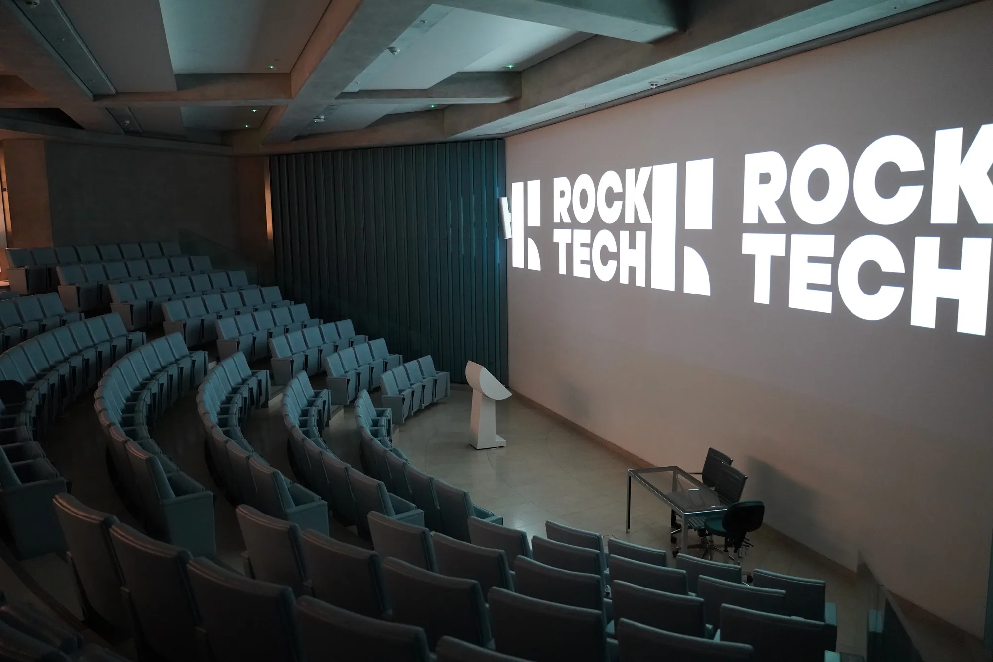 Presentation screen and seating at the Fetal Medicine Conference venue