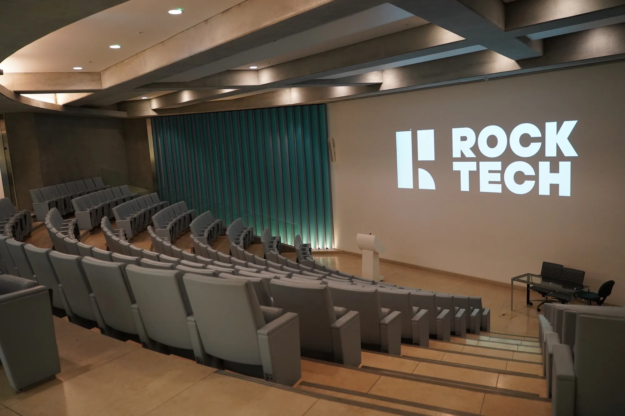 Discreet AV installation detail at the conference venue