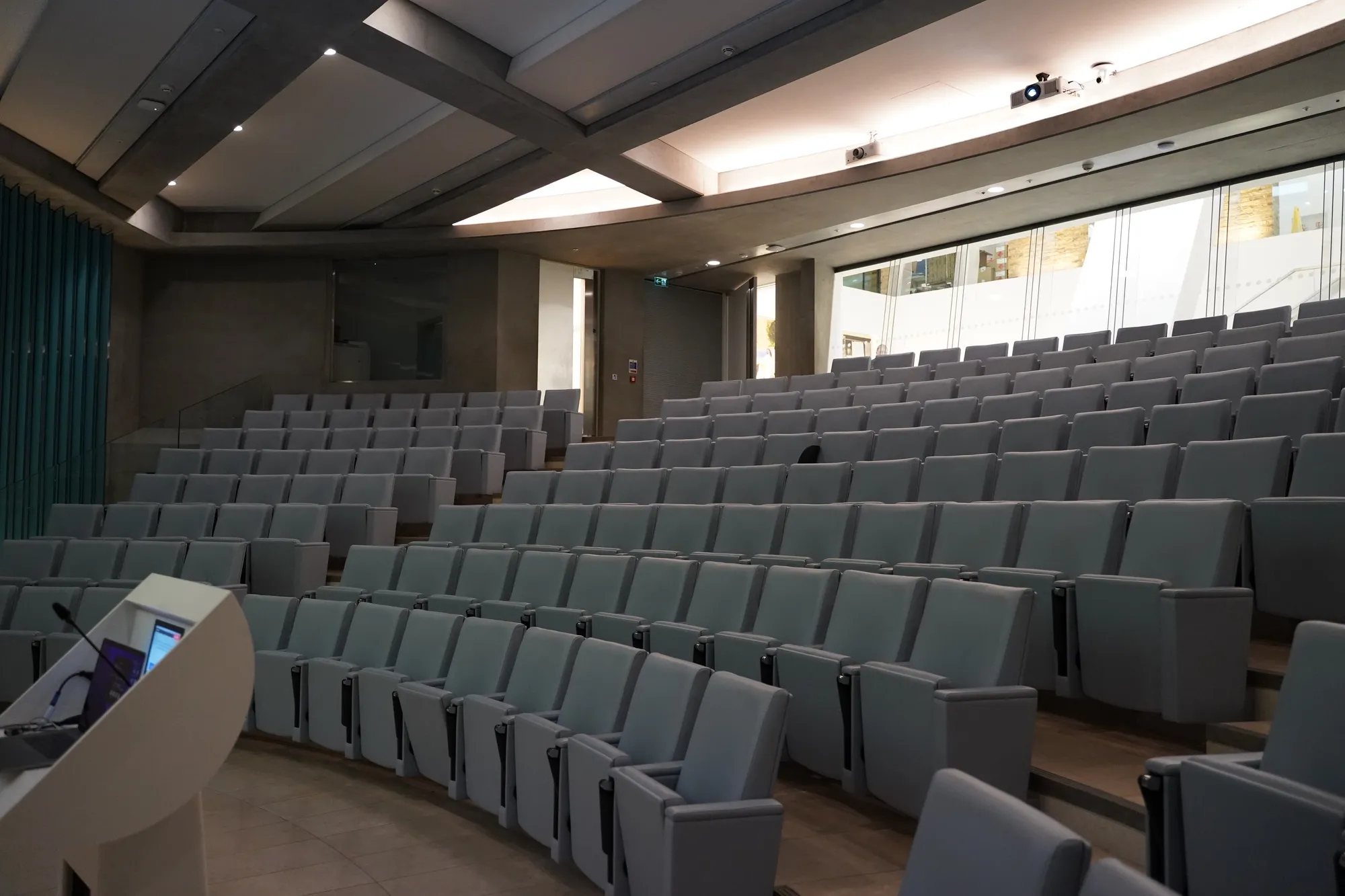 Conference space set for delegates with integrated AV
