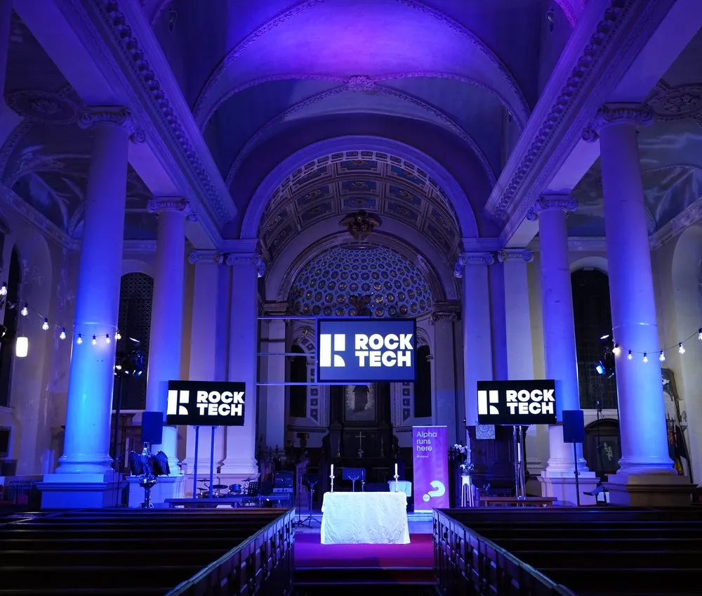 The worship space at St Paul's Blandford Forum with its installed AV system